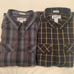 Duluth Men’s Plaid Button Down Shirts (2) XL Untucked Snap Buttons